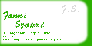 fanni szopri business card